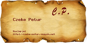 Czeke Petur névjegykártya